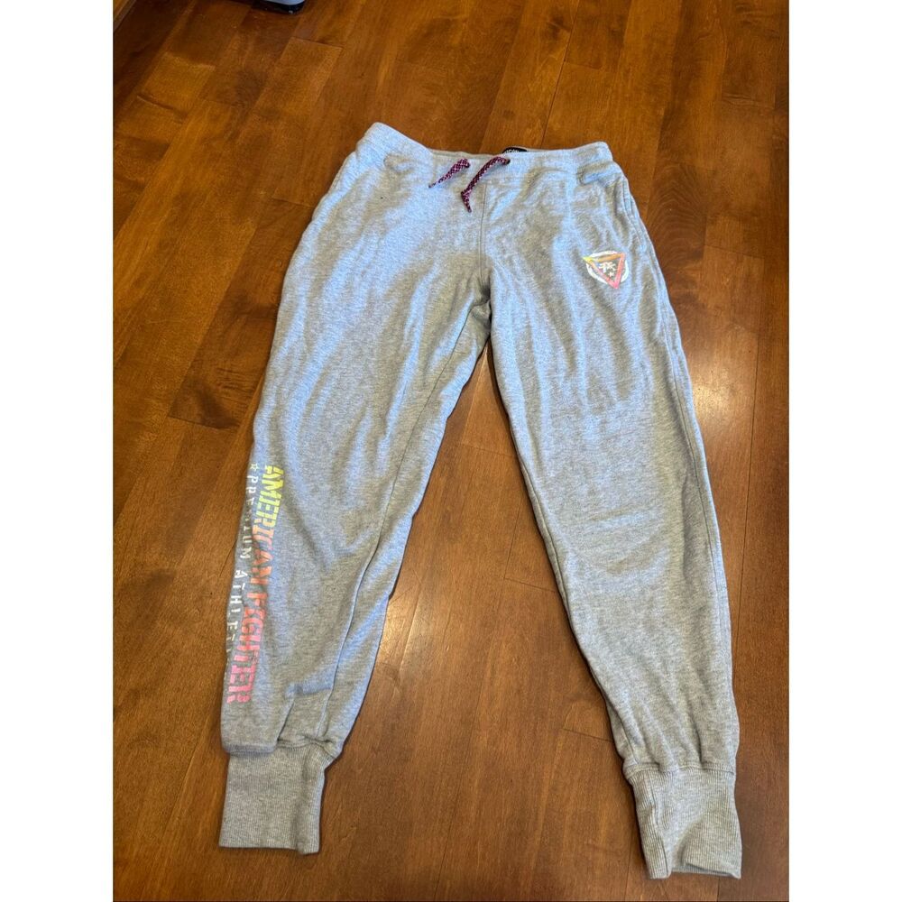 American Fighter Jogger Sweatpants Gray Women’s Small Graphic Logo Y2K Style Lou